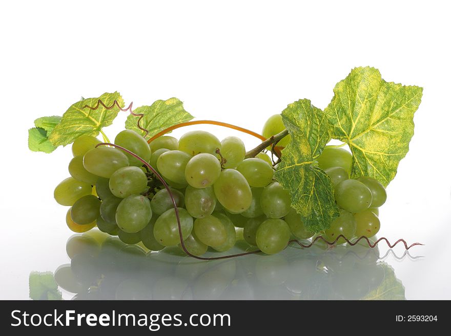 Grape cluster with leave