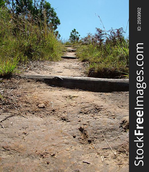 A footpath up the mountain. A footpath up the mountain