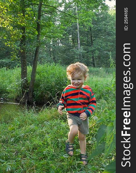 Boy Runs In A Scaffold