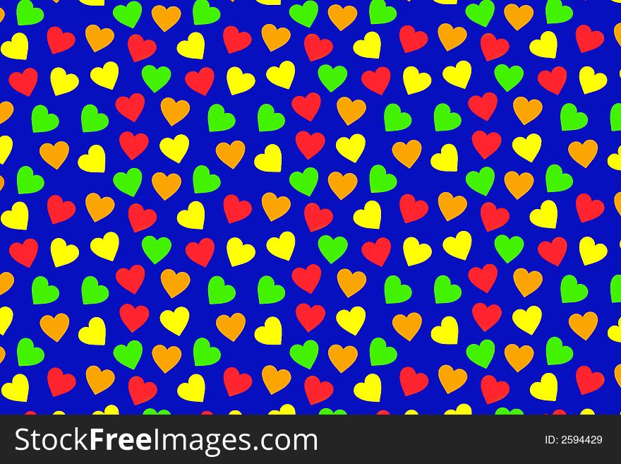 Abstract background made with small colorful hearts. Abstract background made with small colorful hearts