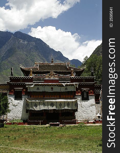 Buddhism style house in Tibet. Buddhism style house in Tibet