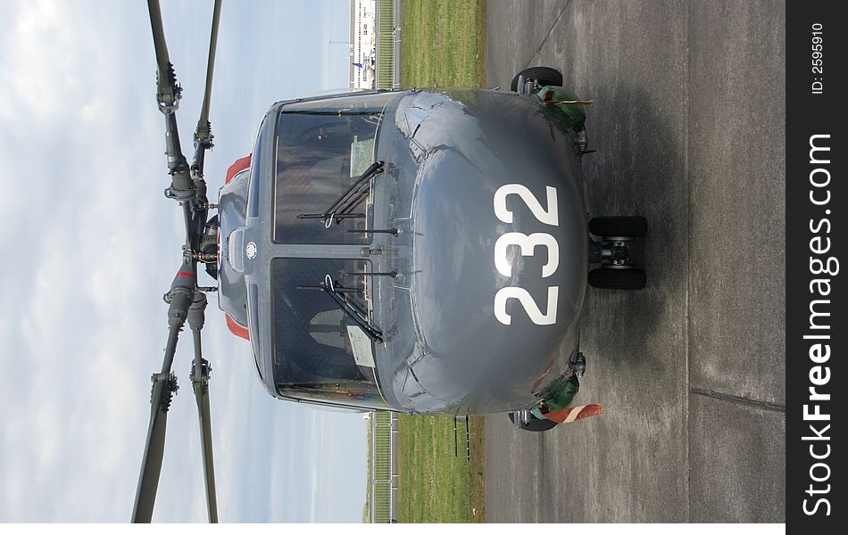 Nose view of a Coastguard helicopter