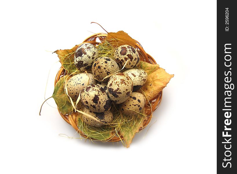 quail egg in braided basket