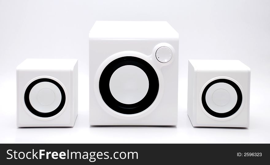 Three white speaker image on the white background