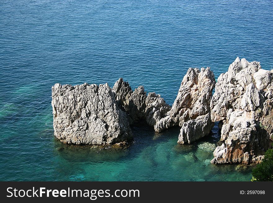 Sea, island, islands, isle, isolated, landscape, Mediterranean, Montenegro. Sea, island, islands, isle, isolated, landscape, Mediterranean, Montenegro