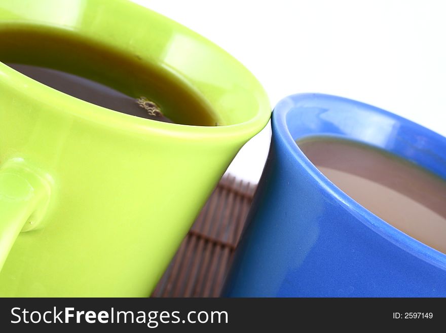 Color mug (with tea and coffee