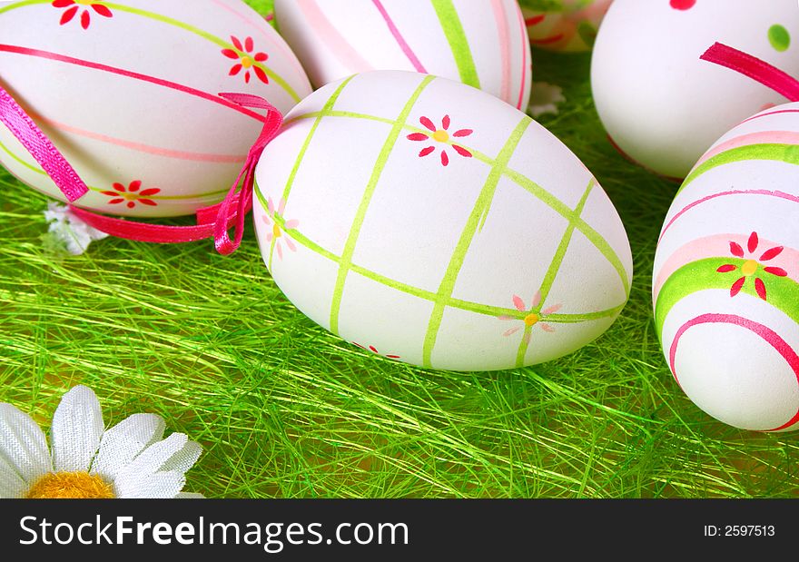 Easter traditional - A close-up of colorful easter eggs