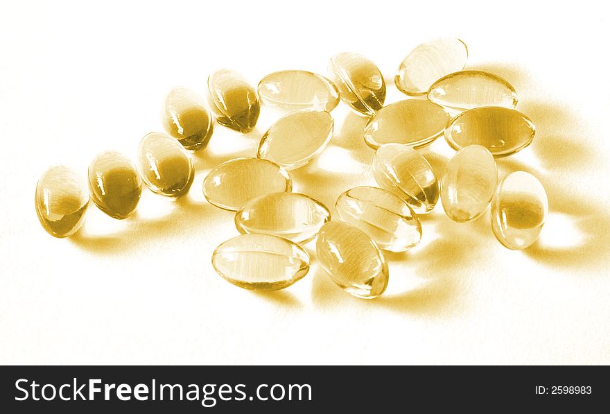 Cod liver oil capsules for a healthy diet