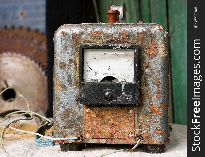 Old rusty Soviet voltage stabilizer. Old rusty Soviet voltage stabilizer