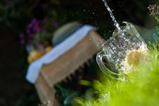 Water Pouring Into Lemonade Jug Royalty Free Stock Photos Water Pouring Into Lemonade Jug Royalty Free Stock Photos