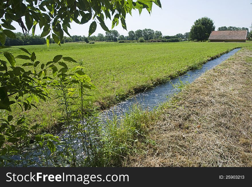 Landscape of fields in a summer day. Landscape of fields in a summer day