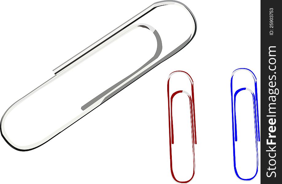 Isolated colorful paper clips set