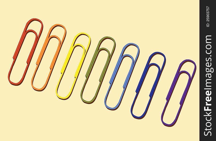 Isolated colorful paper clips set