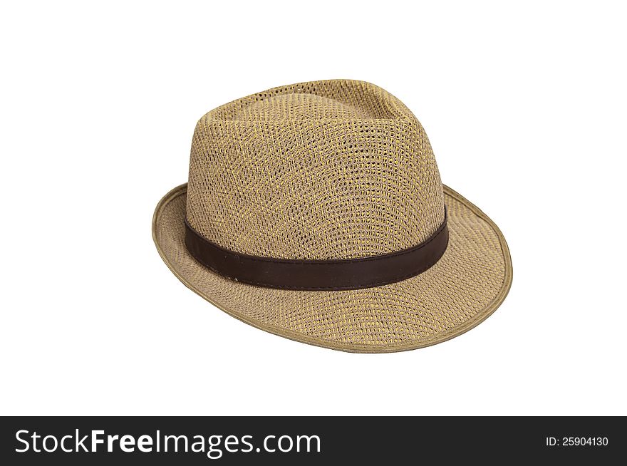 Brown Hat on white background