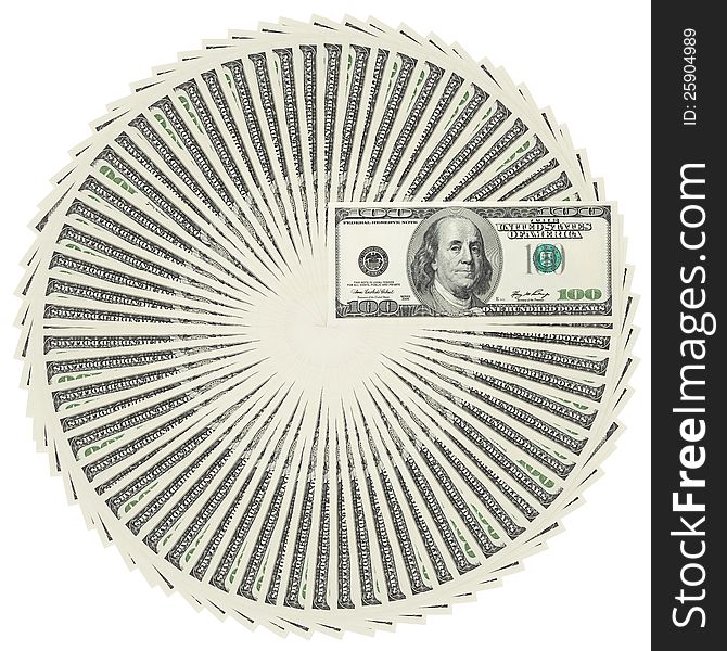 Dollar bank notes circle stack