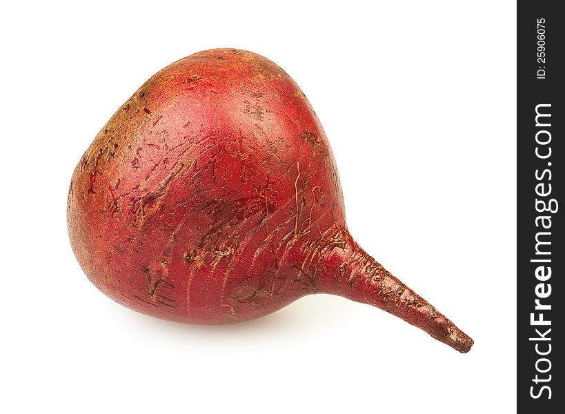 One beet on white background