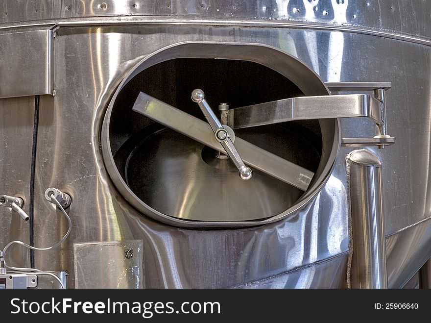 Open and empty tank used for making wine. Open and empty tank used for making wine