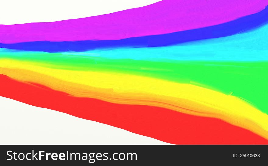 Illustration of a rainbow painted on a white background. Illustration of a rainbow painted on a white background