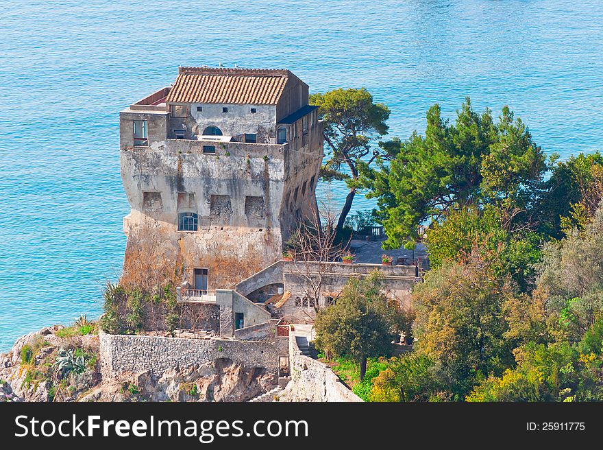 Lookout tower on the coast of Vietri. Lookout tower on the coast of Vietri
