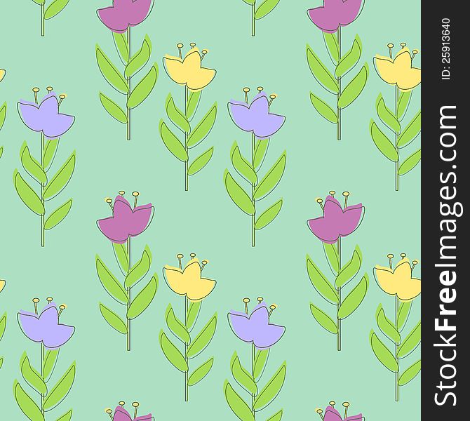 Seamless floral pattern in graphic style
