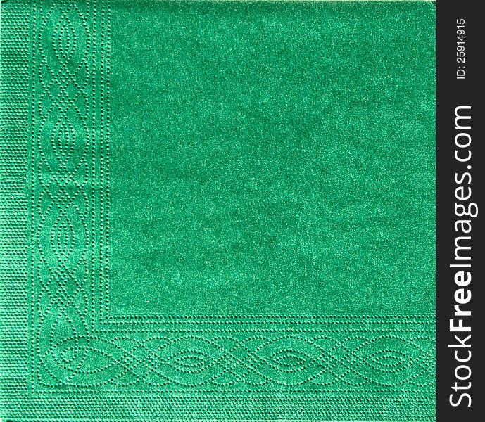 The background of the green paper napkins. The background of the green paper napkins