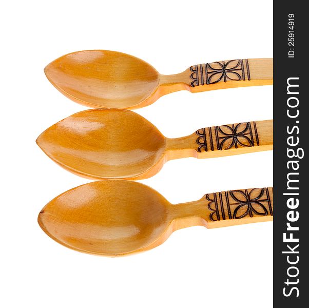 Three wooden spoons