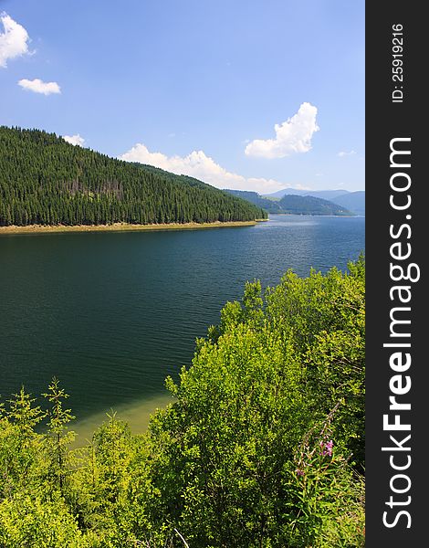 Landscape from Vidra mountain Lake, Carpathians, Romania