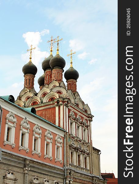 Domes of the orthodox church, built in seventeenth century. Domes of the orthodox church, built in seventeenth century