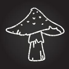 Wild Mushroom Chalk Drawing Stock Photos