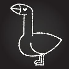 Goose Chalk Drawing Stock Image
