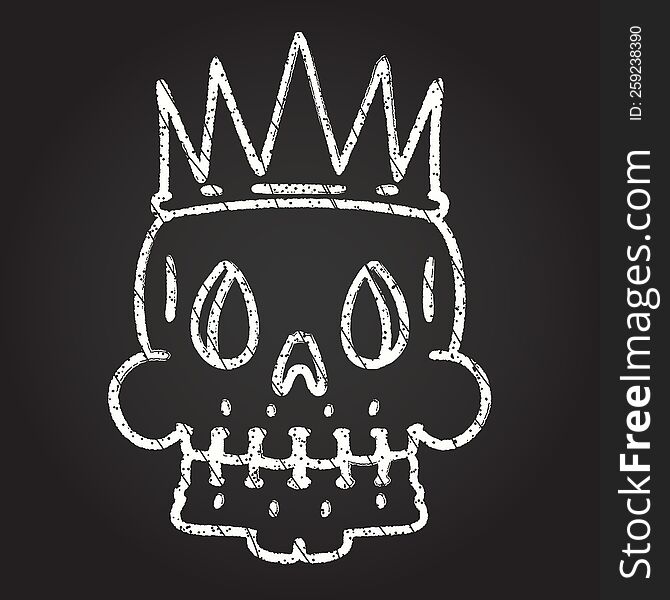 Crowned Skull Chalk Drawing