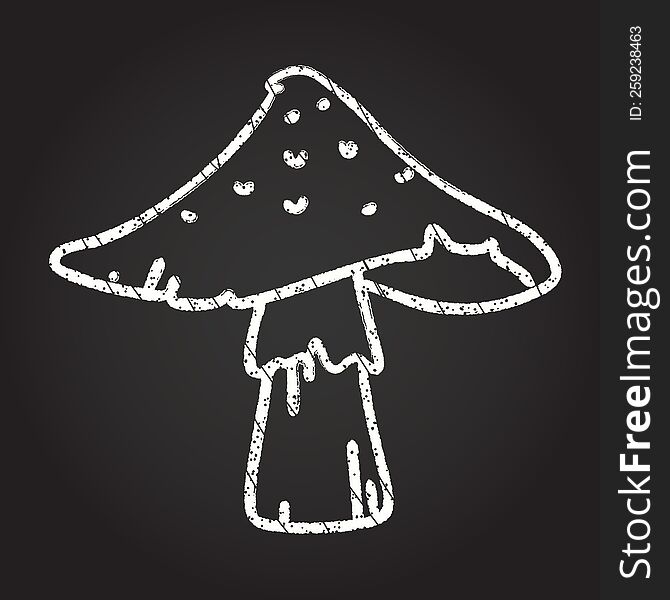 Wild Mushroom Chalk Drawing