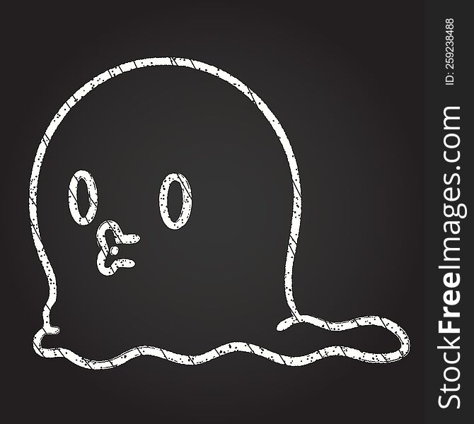 Cute Ghost Chalk Drawing
