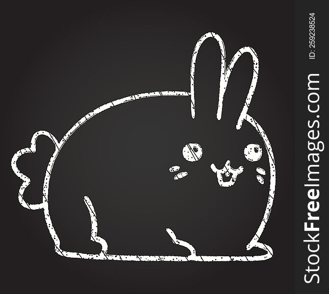 Cute Bunny Chalk Drawing