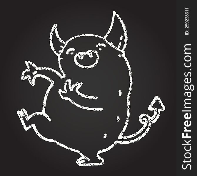 Dancing Devil Chalk Drawing