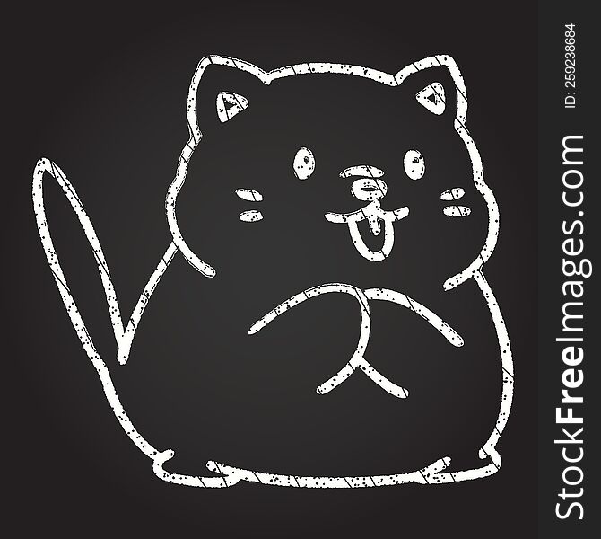 Cat Chalk Drawing