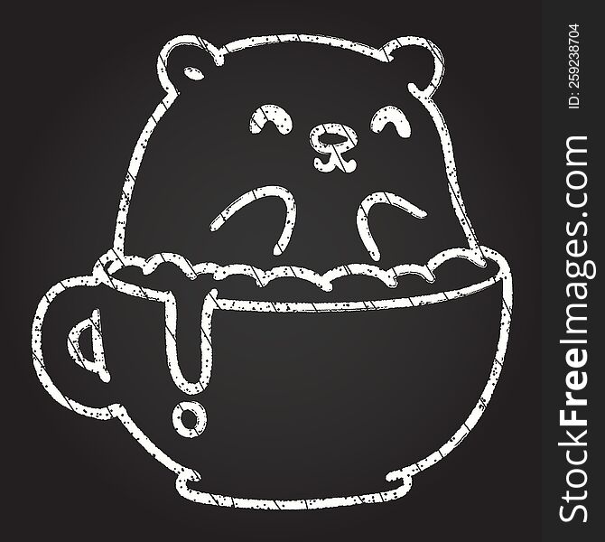 Coffee Bear Chalk Drawing
