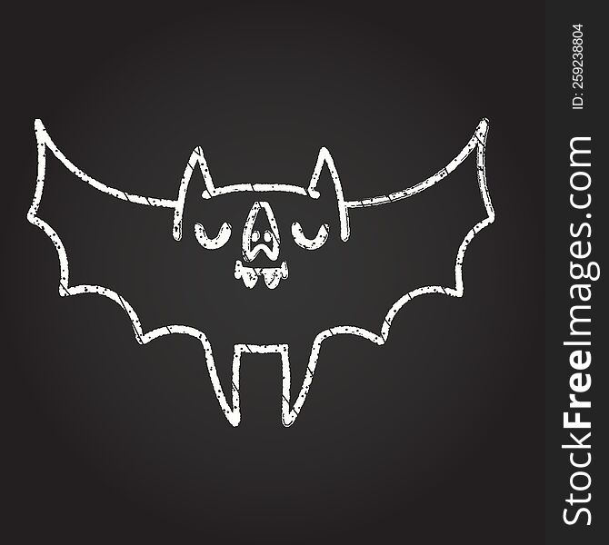 Halloween Bat Chalk Drawing