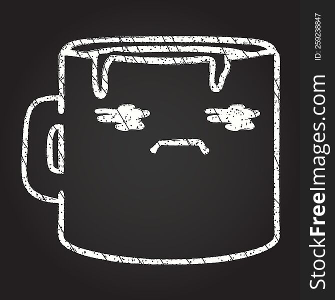 Coffee Mug Chalk Drawing