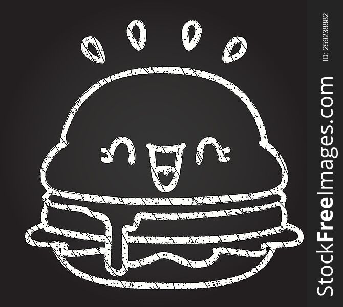 Happy Burger Chalk Drawing