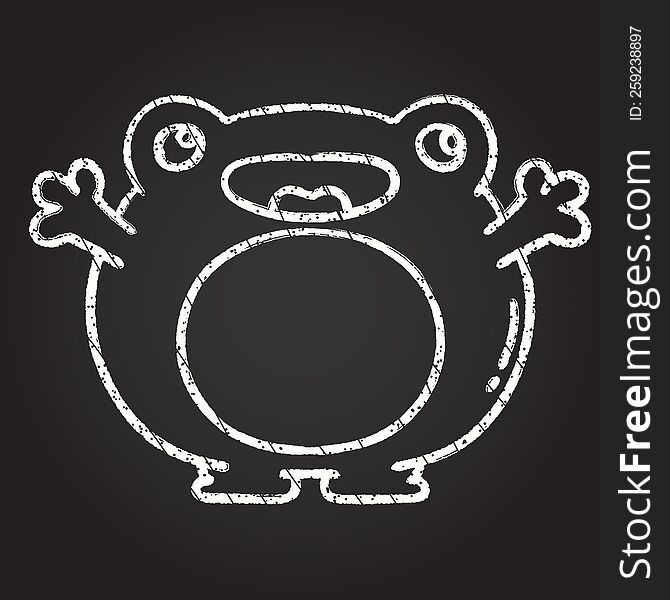 Happy Frog Chalk Drawing