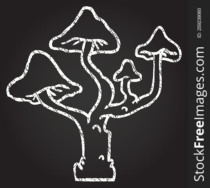 Mushrooms Chalk Drawing