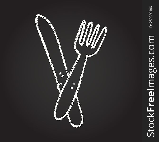 Cutlery Chalk Drawing