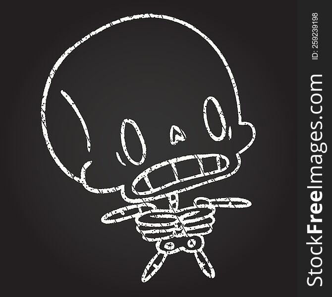 Skeleton Chalk Drawing