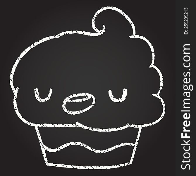 Cupcake Chalk Drawing