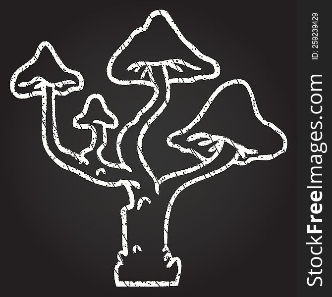 Weird Mushrooms Chalk Drawing