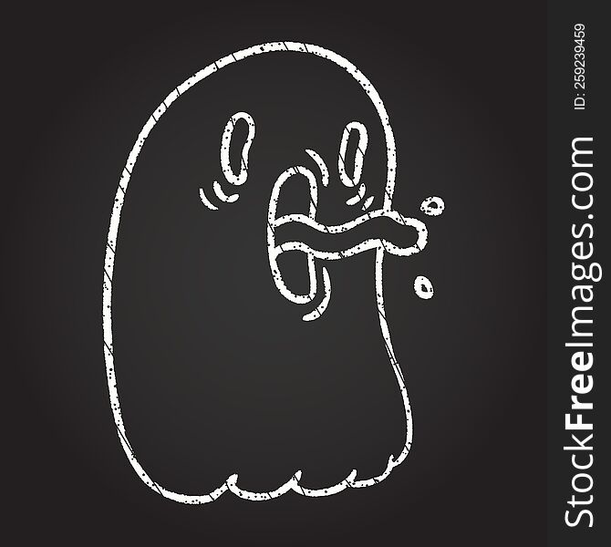 Spooky Ghost Chalk Drawing