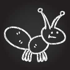 Ant Chalk Drawing Stock Image