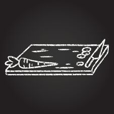 Free Chopping Board Chalk Drawing Royalty Free Stock Photography - 259249177