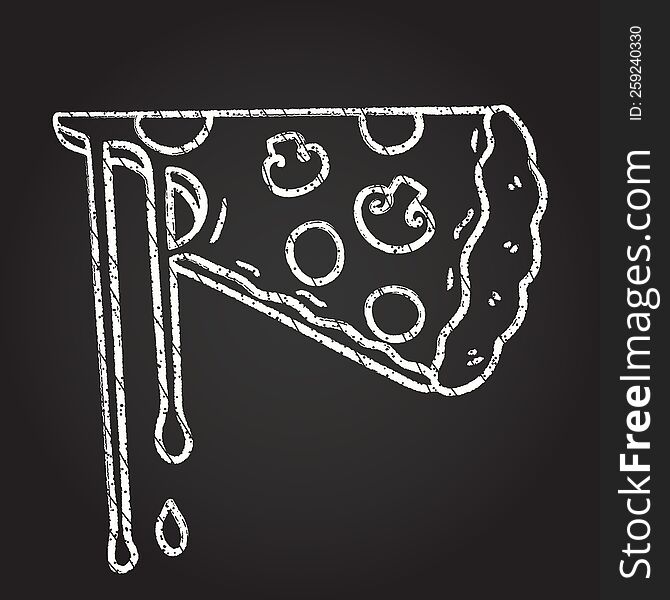 Pizza Slice Chalk Drawing